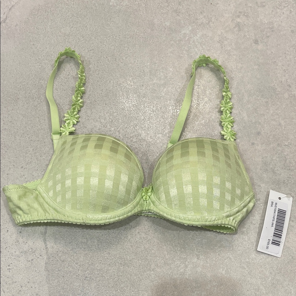 NWT Marie Jo Avero padded push up Elegant Green Lace Bra